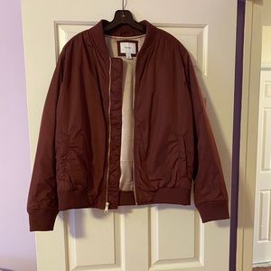 Maroon bomber jacket